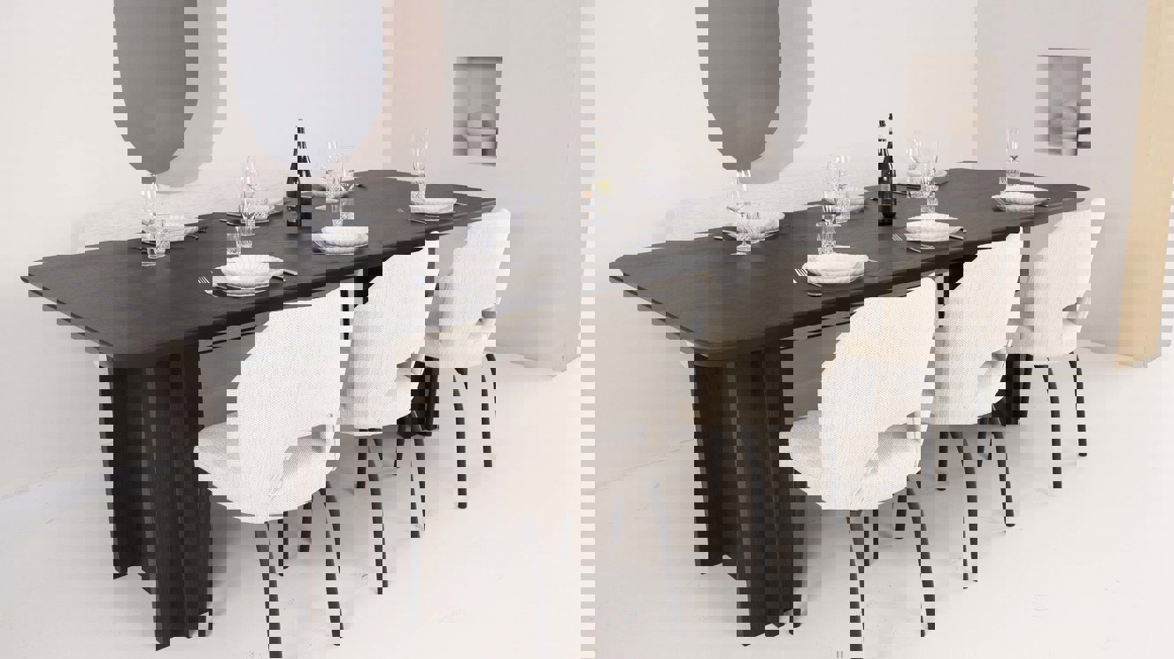 Genova Eettafel Rechthoekig Afgeronde Hoek Eiken