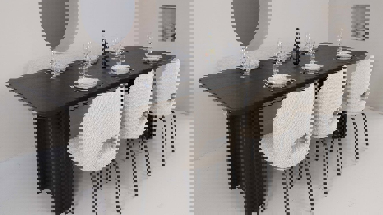 Genova Eettafel Rechthoekig Afgeronde Hoek Eiken