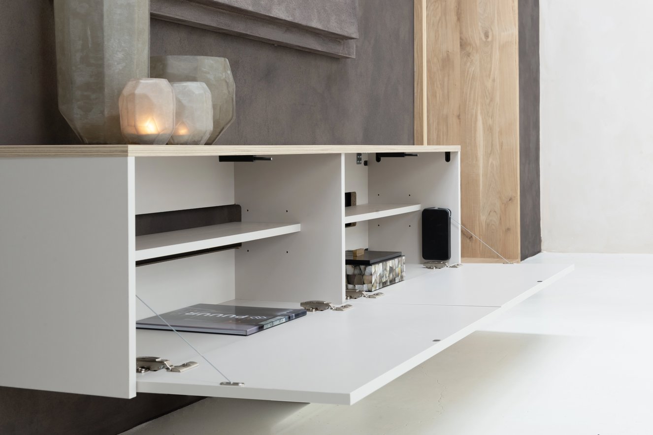 Tv-Meubel	Gregor 2 Kleppen Met	 Melamine	Eiken