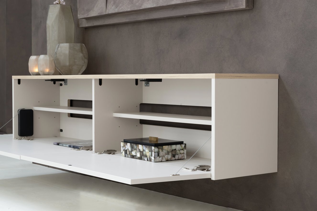 Tv-Meubel	Gregor 2 Kleppen Met	 Melamine	Eiken