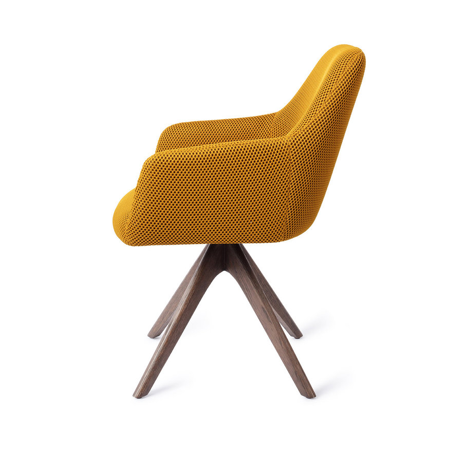 Hiroo Groovy Garam Eetkamerstoel Revolve Oak Walnut