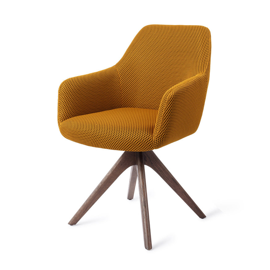 Hiroo Groovy Garam Eetkamerstoel Revolve Oak Walnut