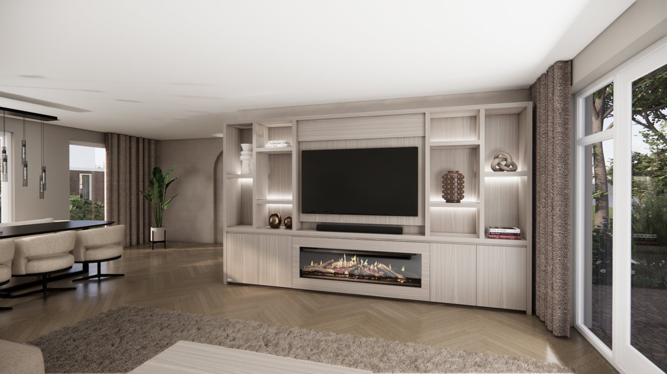 Cinewall	Hudson King-size 350-410	cm Eiken Kalfire	E-ONE