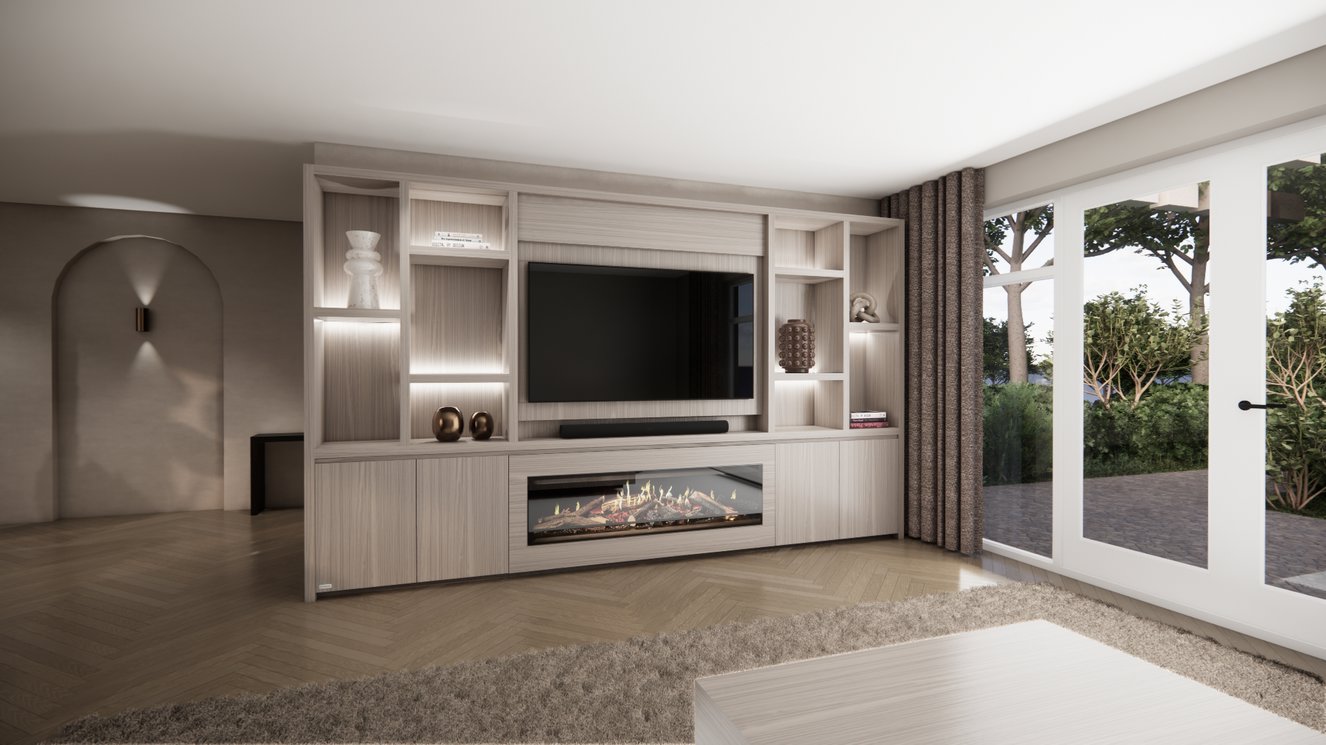 Cinewall	Hudson King-size 350-410	cm Eiken Kalfire	E-ONE