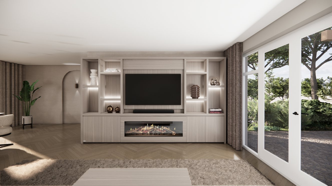 Cinewall	Hudson King-size 350-410	cm Eiken Kalfire	E-ONE