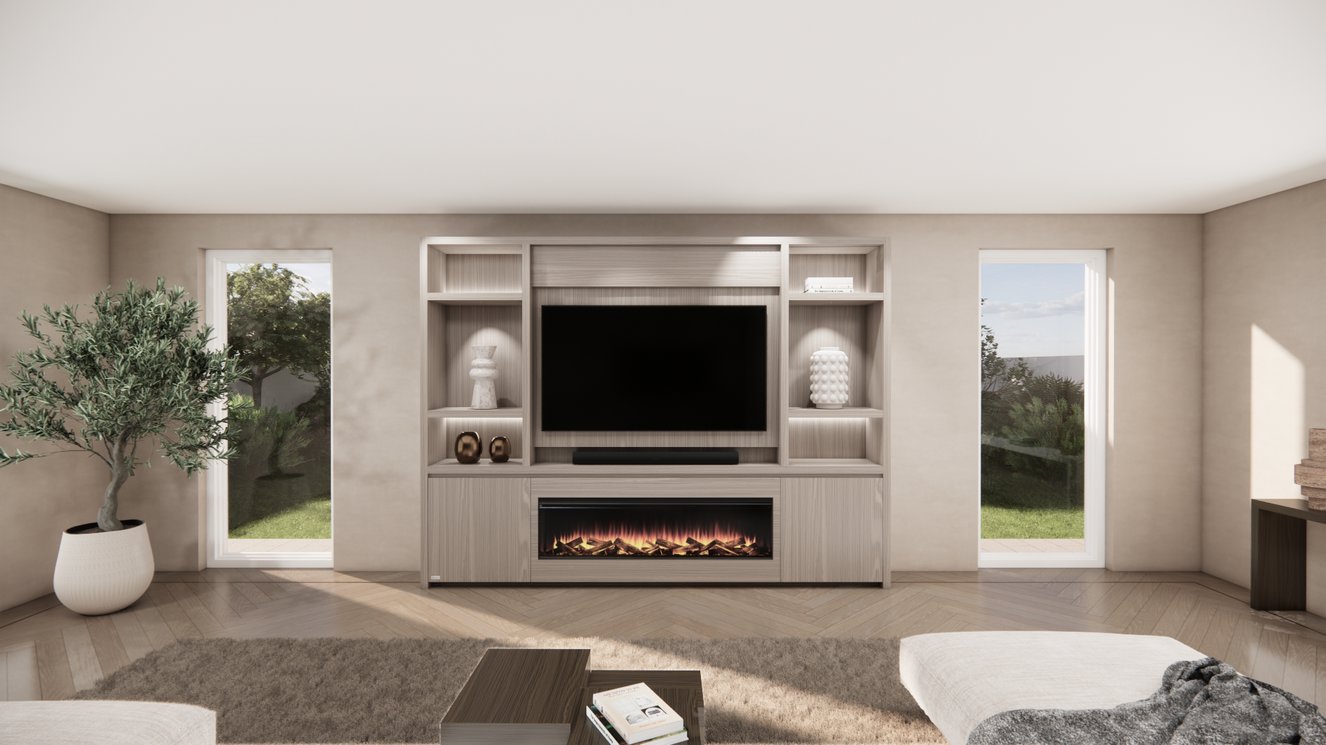 Cinewall	Hudson Queen-size 280-340	cm Eiken British	Fires