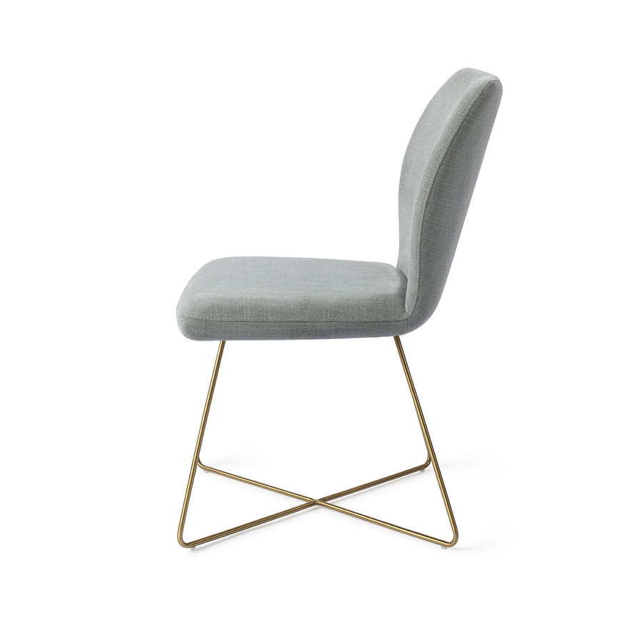 Ikata Breezy Blue Eetkamerstoel Cross Gold