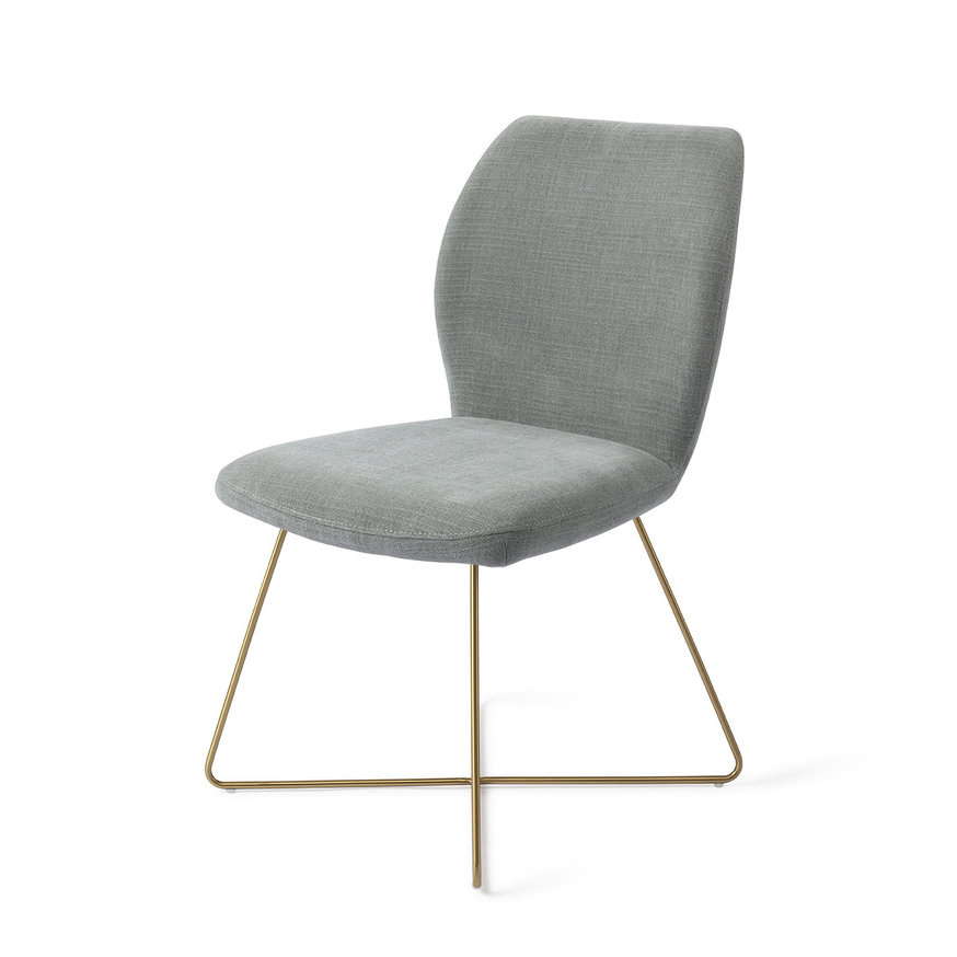 Ikata Breezy Blue Eetkamerstoel Cross Gold