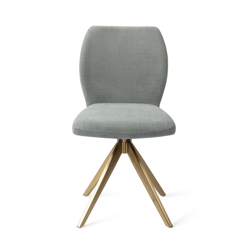 Ikata Breezy Blue Eetkamerstoel Turn Gold