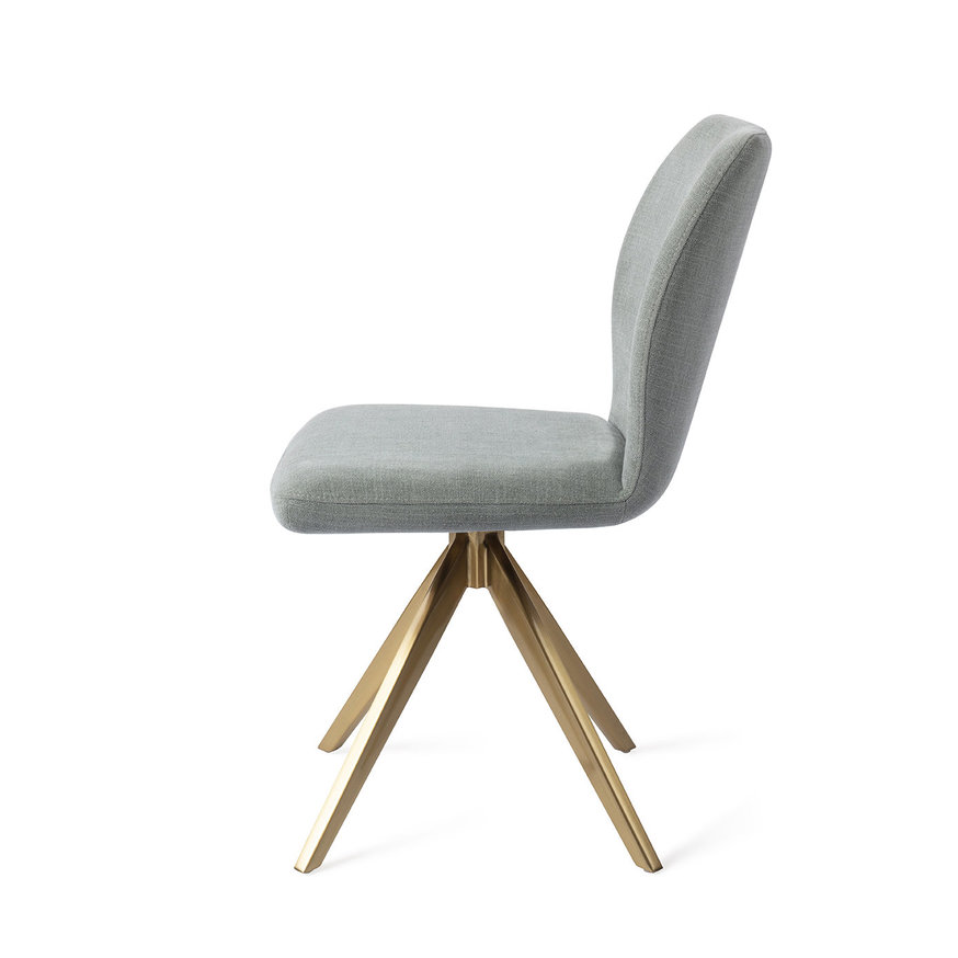 Ikata Breezy Blue Eetkamerstoel Turn Gold