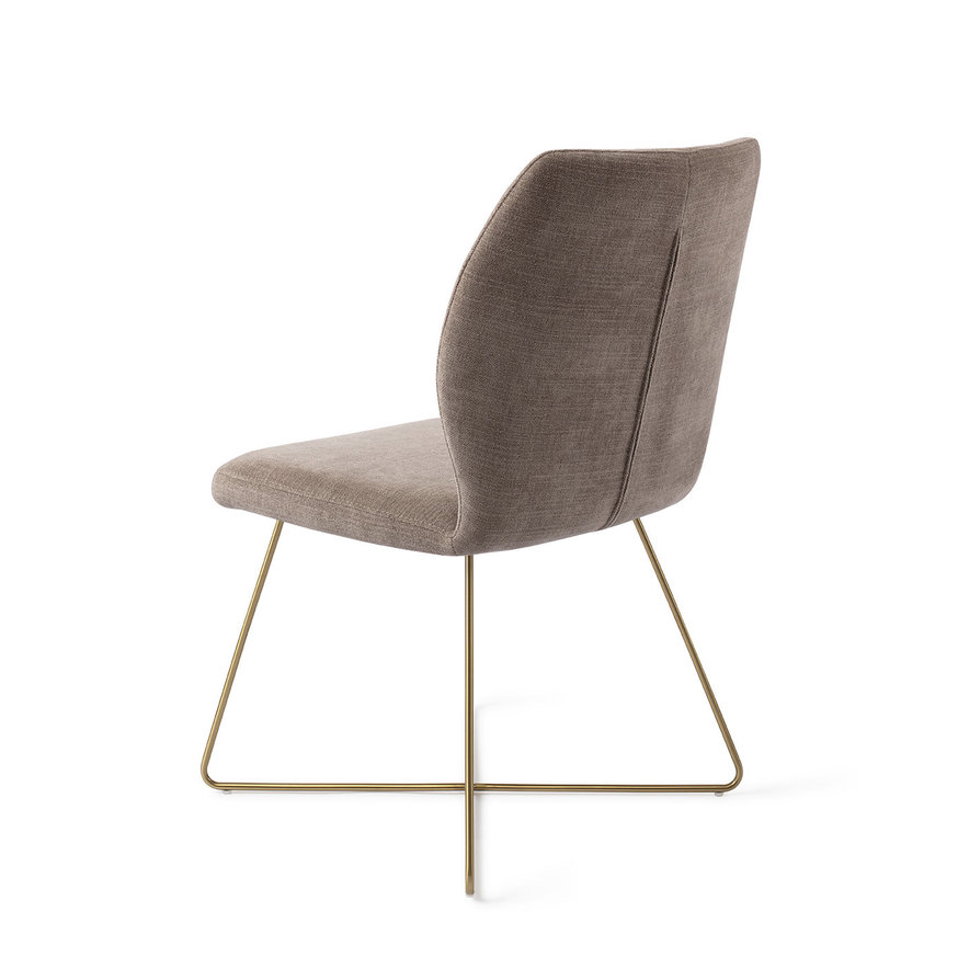 Ikata Mocha Mist Eetkamerstoel Cross Gold