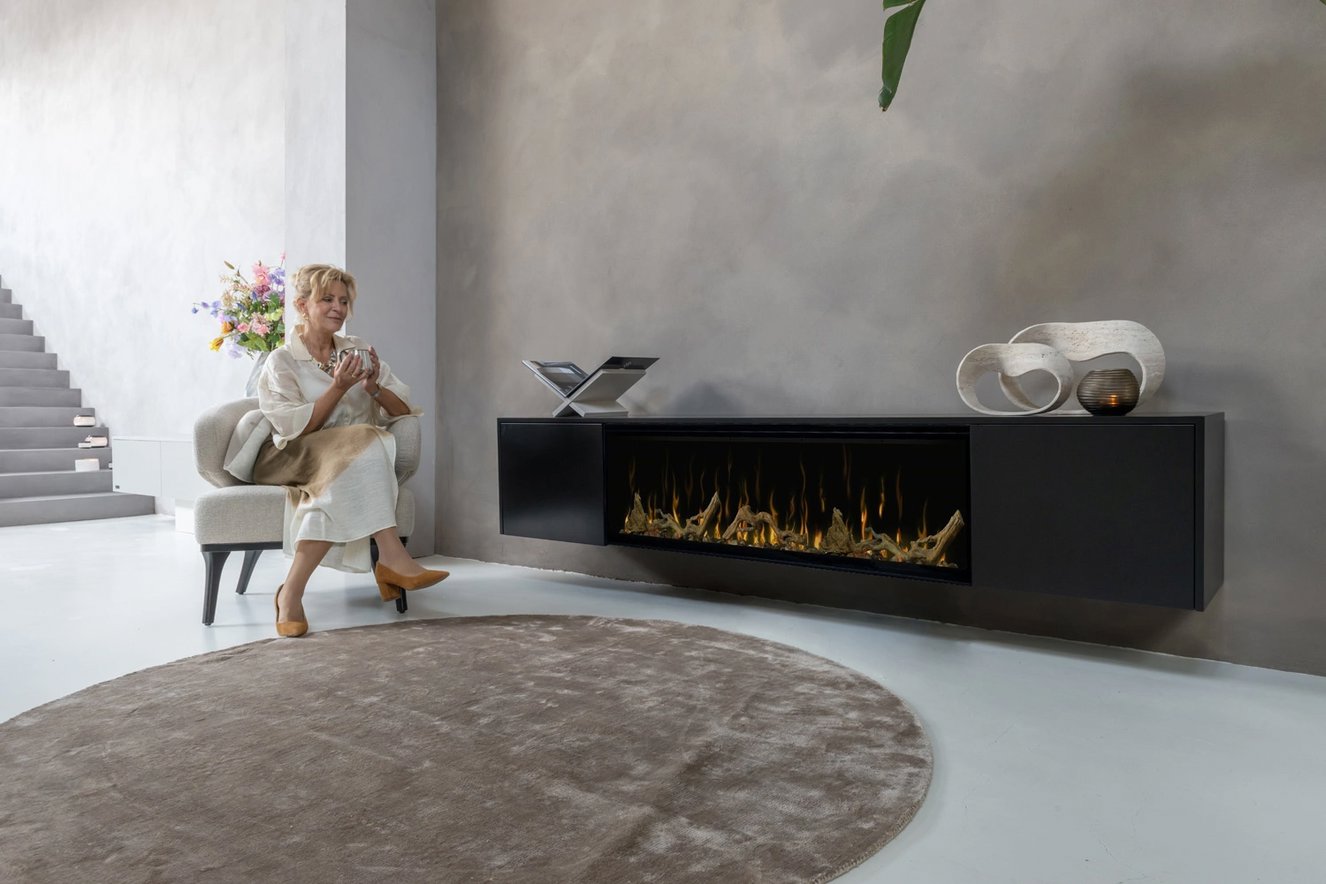 Tv-Meubel	Johnson 2-Deurs Hangend	met	haard 50	inch