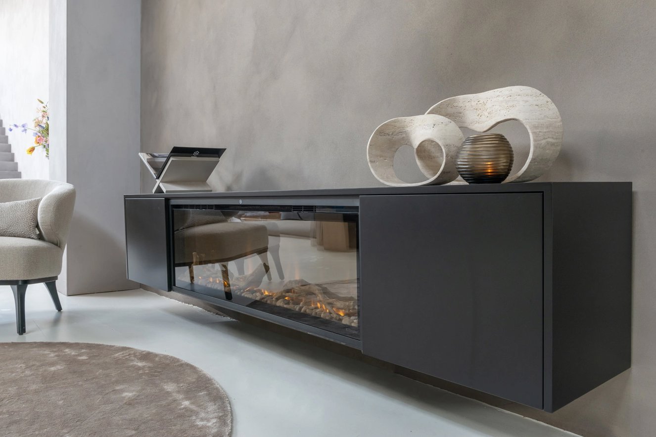 Tv-Meubel	Johnson 2-Deurs Hangend	met	haard 50	inch