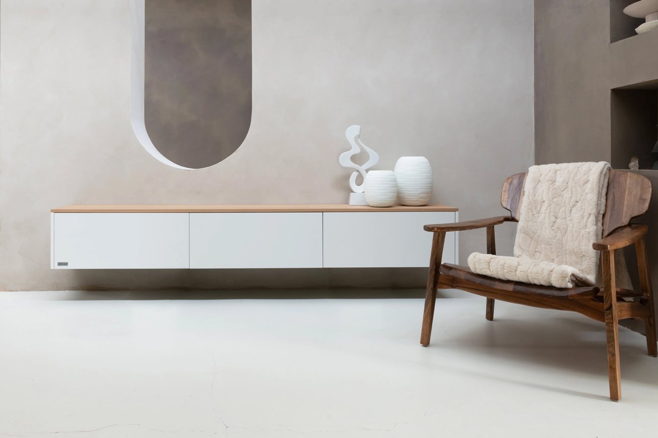 Tv-Meubel	Johnson 3 Kleppen MDF met Eiken Blad