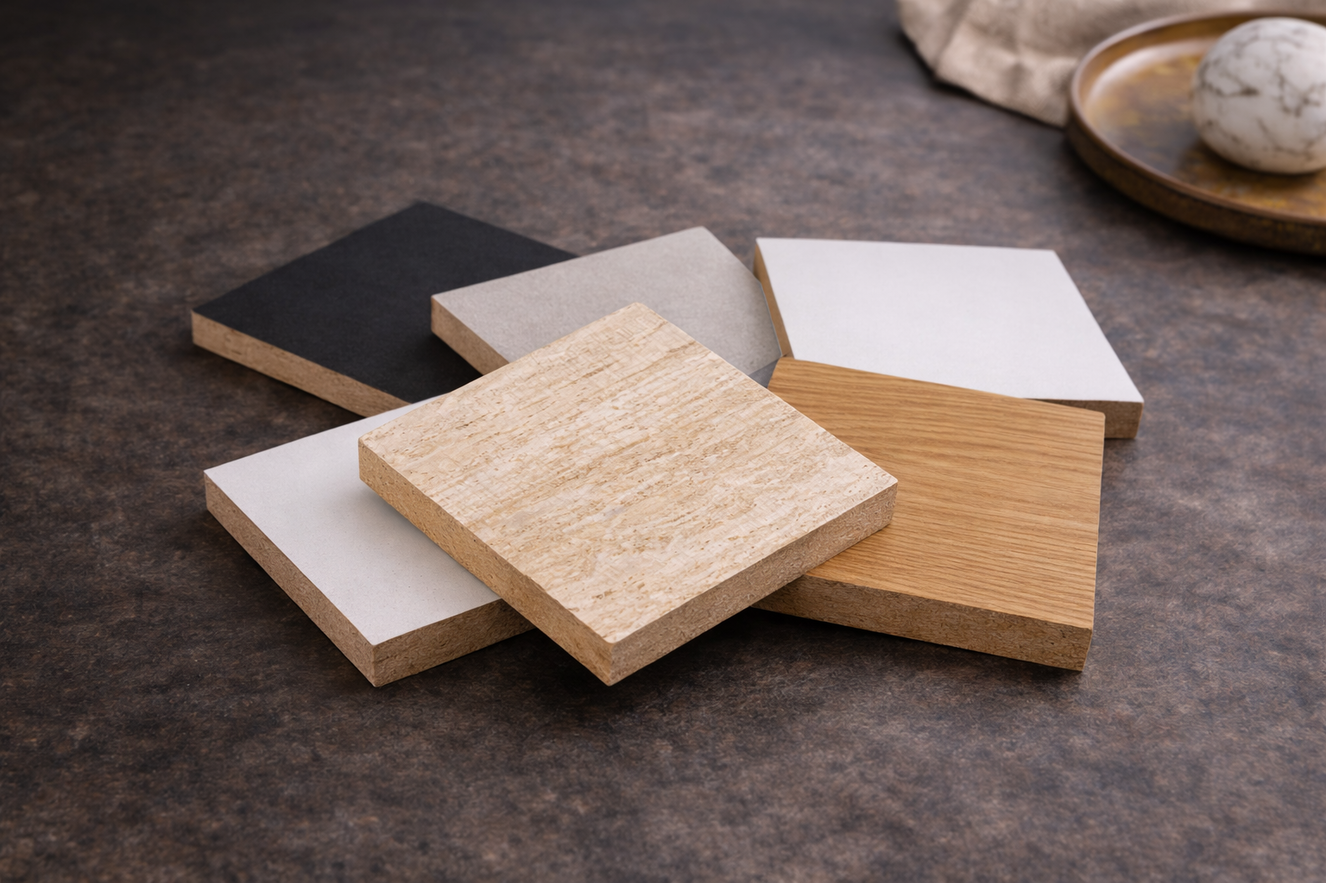 Kleurstalen Melamine	Mat Melamine	Eiken Melamine	Specials