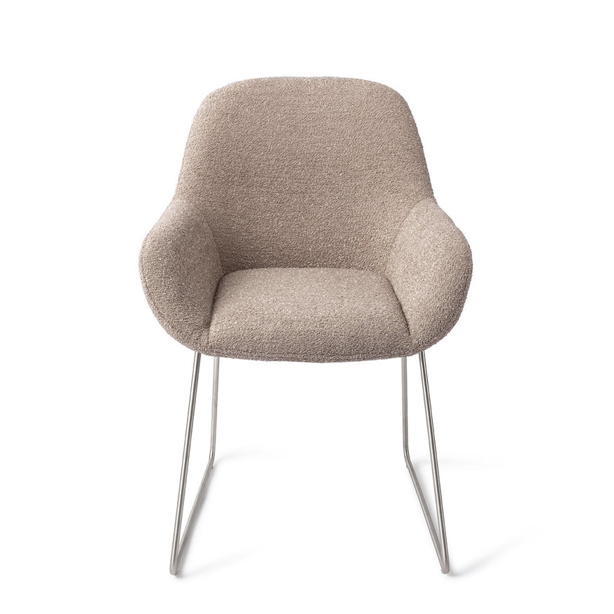 Kushi Stone Haze Eetkamerstoel Slide Steel