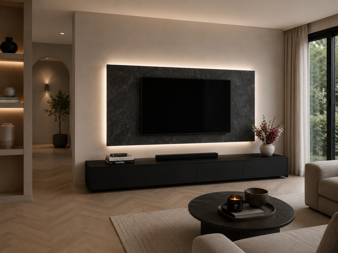Marmer	Melamine TV-paneel