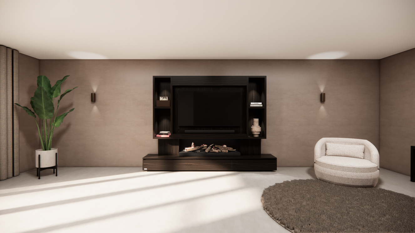 Tv-Meubel	Mason Kalfire	E-65	3-kleppen Lowboard Open	Vakken