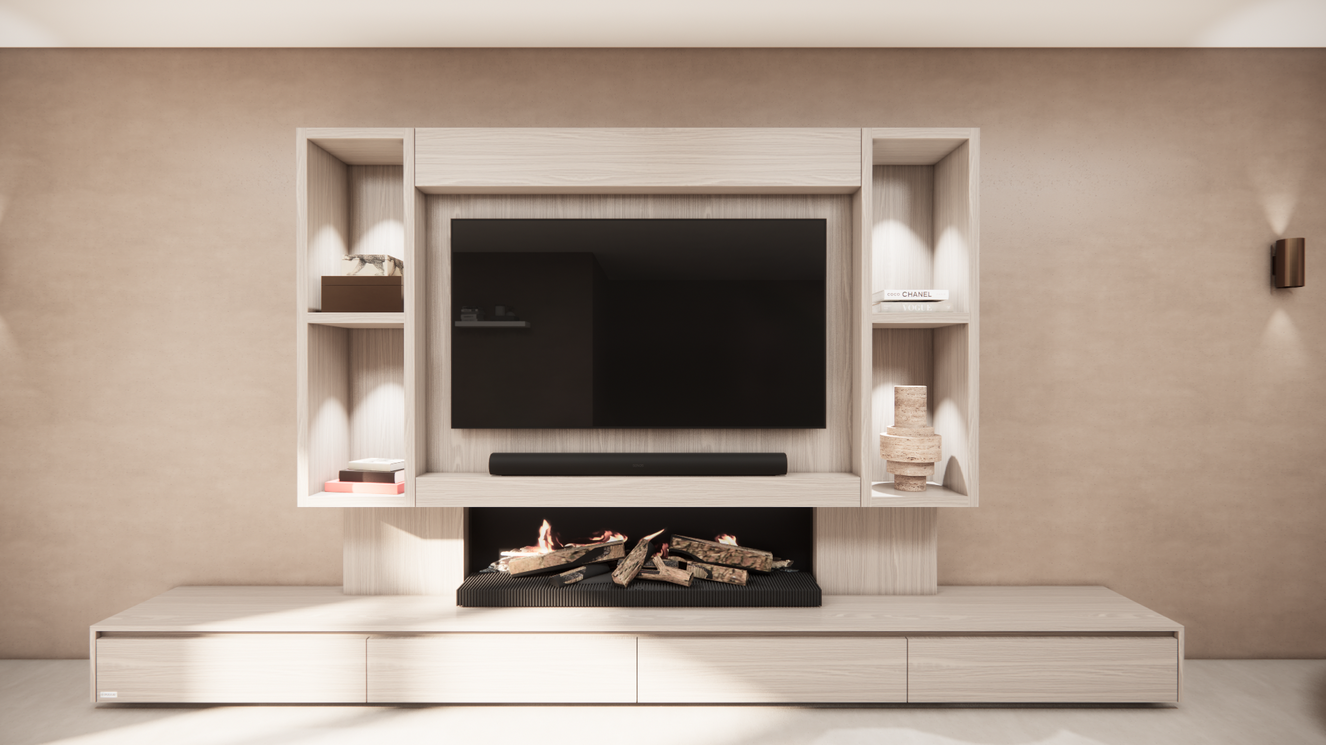 Tv-Meubel	Mason Kalfire	E-65 4-kleppen Lowboard Open	vakken