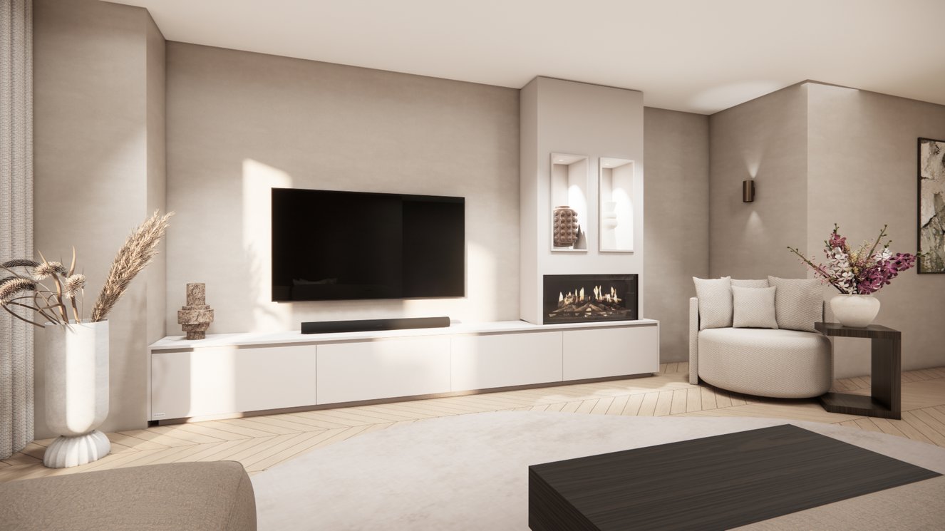 Tv-Meubel	Mason Kalfire	E-ONE	100F 4-kleppen Chimney Majestic