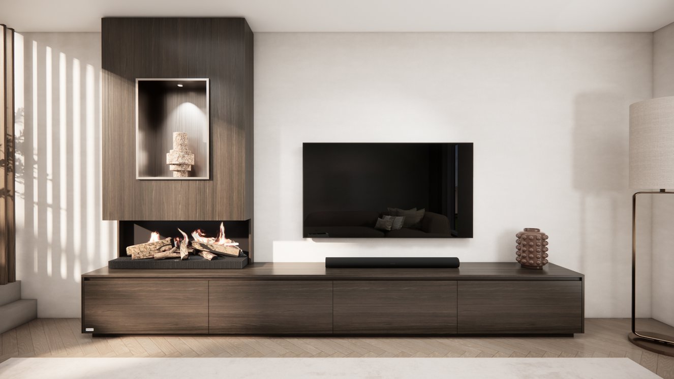 Tv-Meubel	Mason Kalfire	E55 4-kleppen Chimney Grand