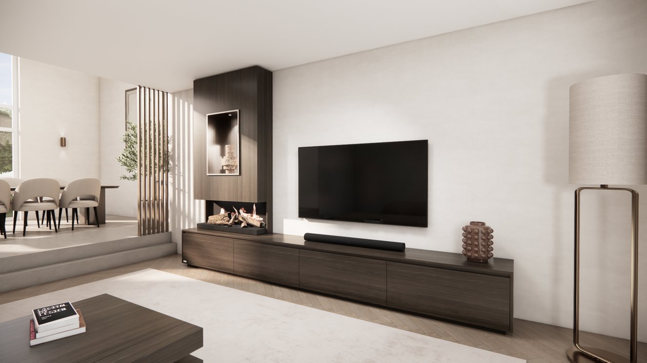 Tv-Meubel	Mason Kalfire	E55 4-kleppen Chimney Grand