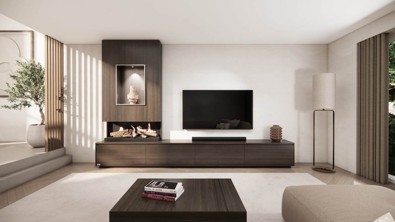 Tv-Meubel	Mason Kalfire	E55 4-kleppen Chimney Grand