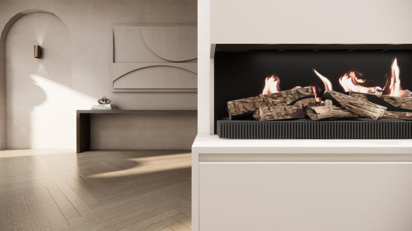 Tv-Meubel	Mason Kalfire	E55 4-kleppen Chimney Grand