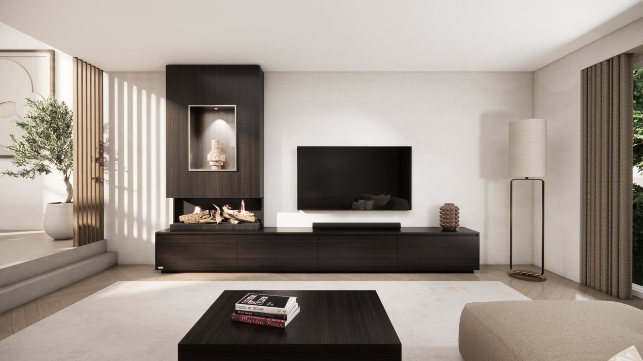 Tv-Meubel	Mason Kalfire	E55 4-kleppen Chimney Grand