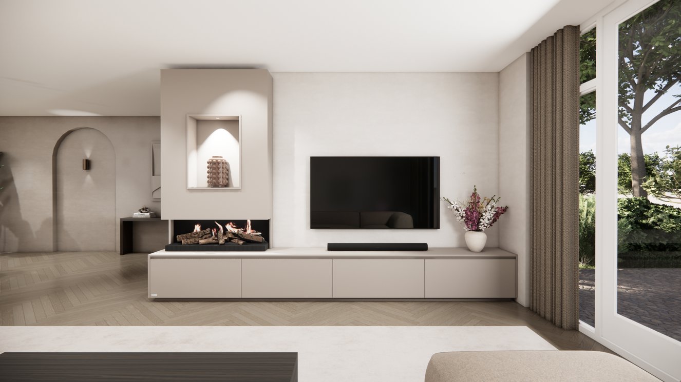 Tv-Meubel	Mason Kalfire	E55 4-kleppen Chimney Grand