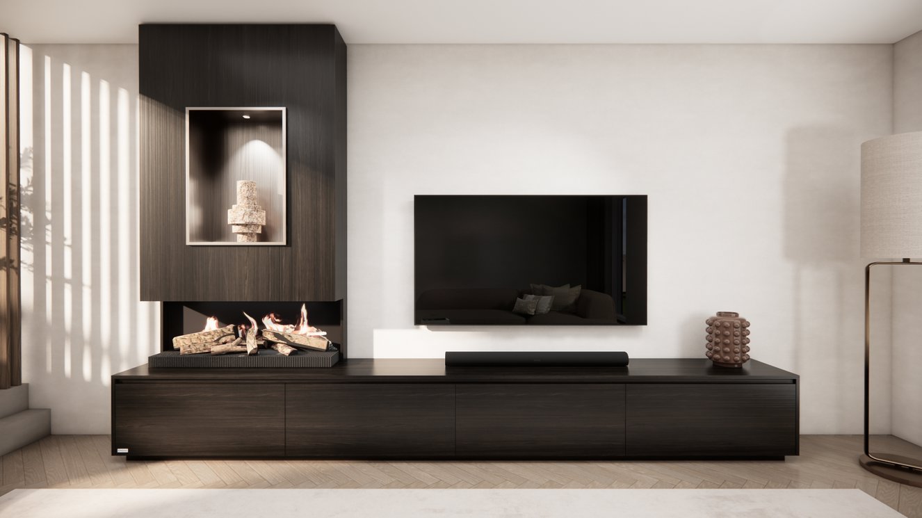 Tv-Meubel	Mason Kalfire	E55 4-kleppen Chimney Grand