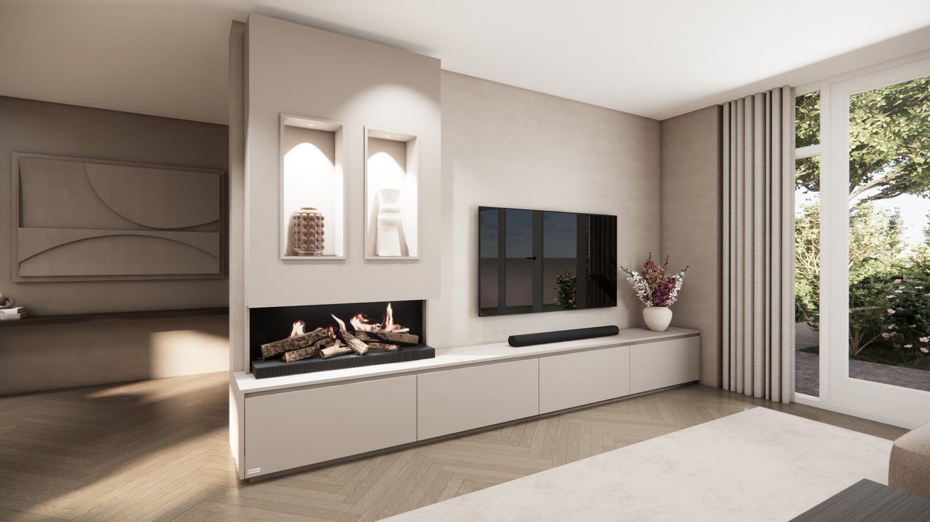 Tv-Meubel	Mason Kalfire	E55 4-kleppen Chimney Majestic