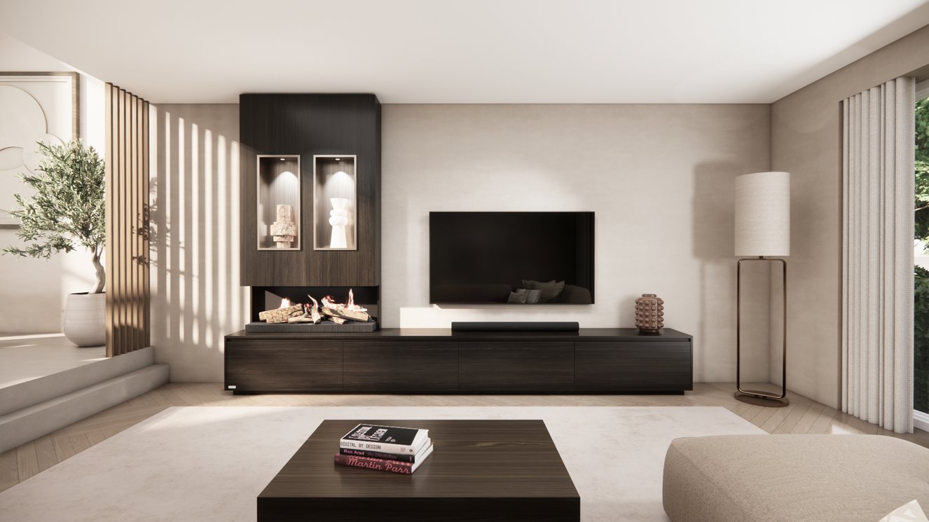 Tv-Meubel	Mason Kalfire	E55 4-kleppen Chimney Majestic