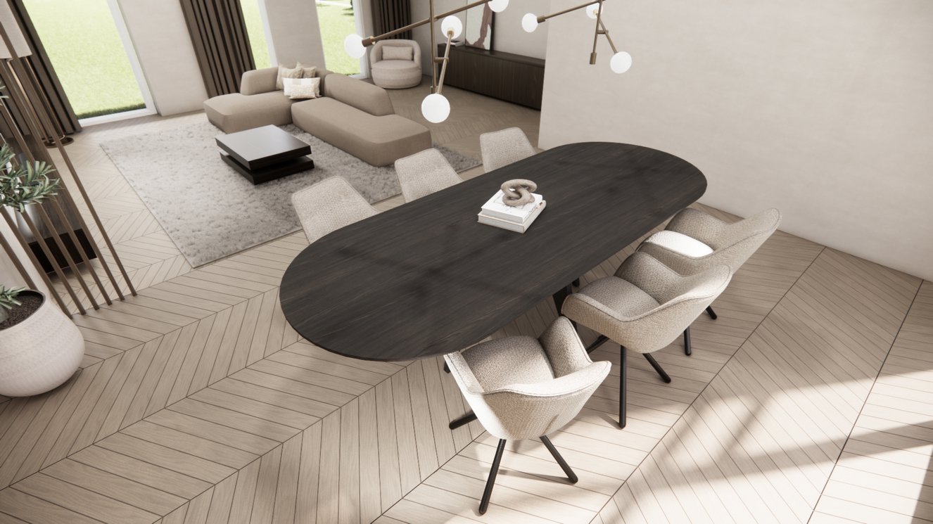 Matera 4-Taper Eettafel Pil Eiken