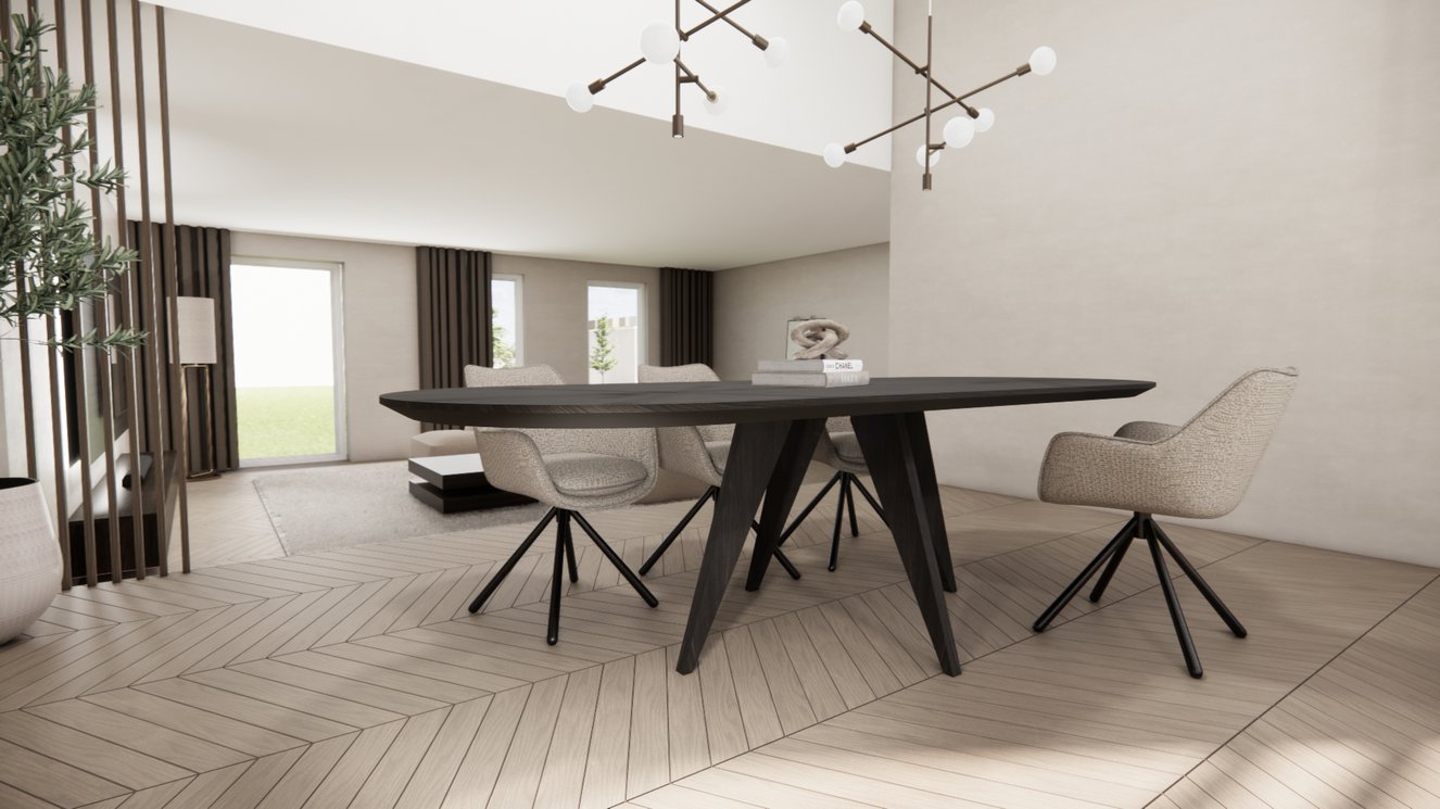 Matera 4-Taper Eettafel Pil Eiken