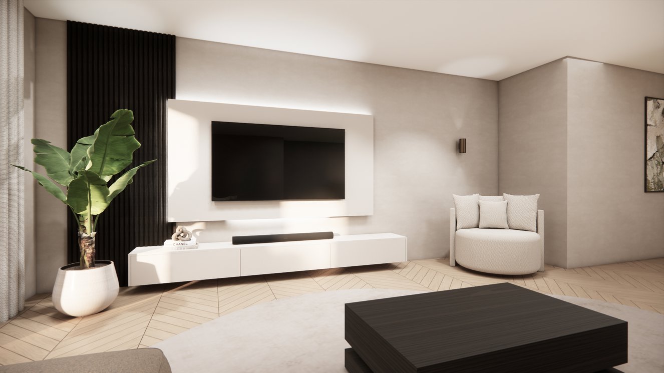 Melamine	Mat Tv-paneel