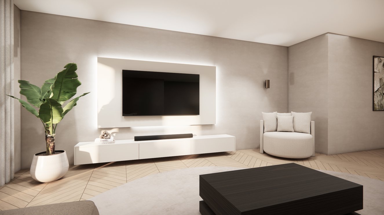 Melamine	Mat Tv-paneel