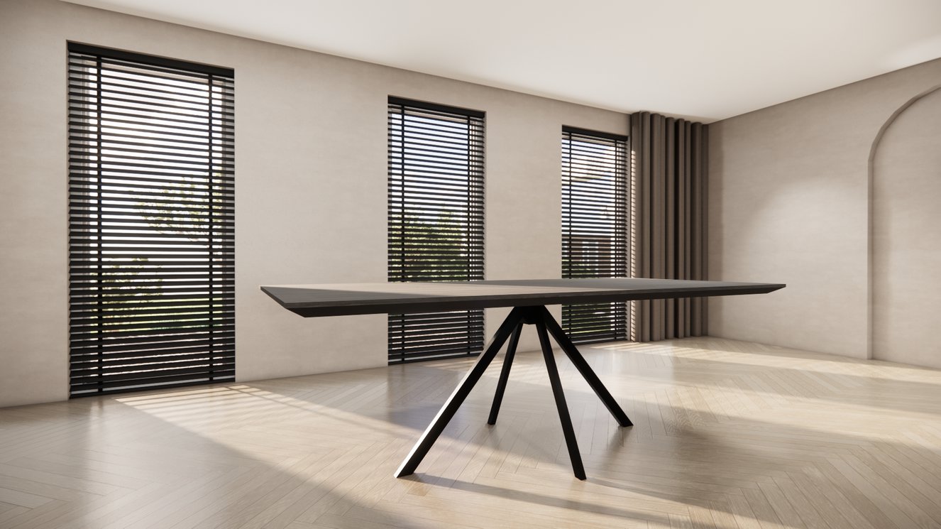 Messina Metal 4-Taper Eettafel Rechthoek Eiken