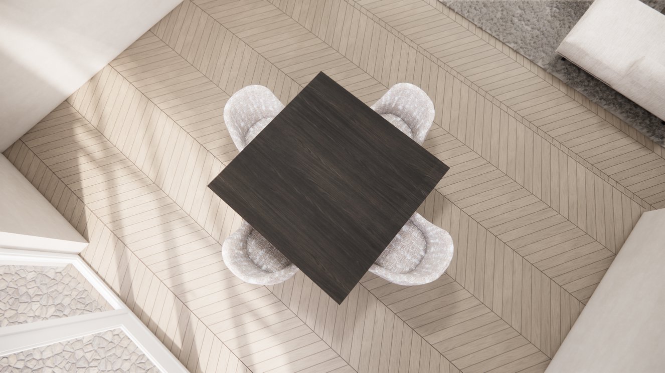 Messina Metal 4-Taper Eettafel Vierkant Eiken