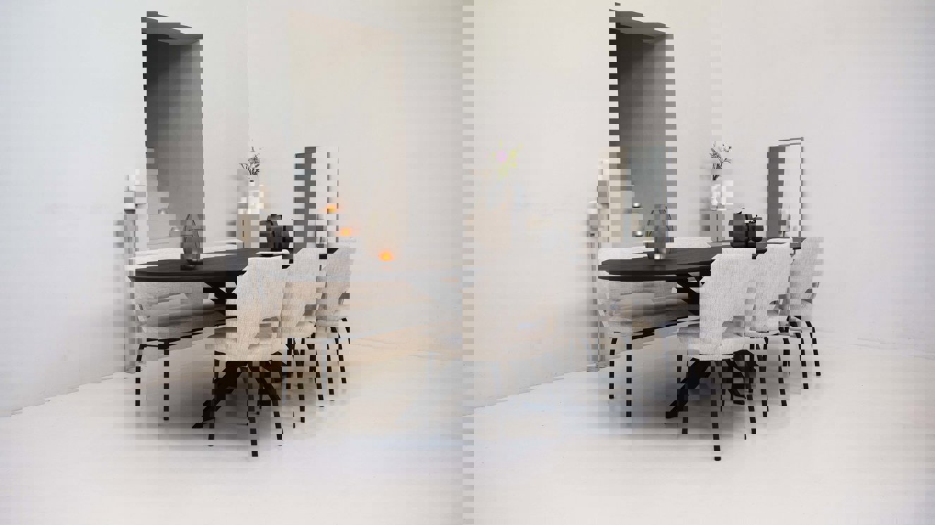 Milano Eettafel Half Ovaal Eiken