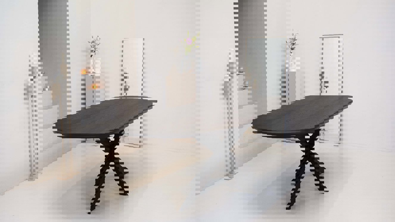 Milano Eettafel Half Ovaal Eiken