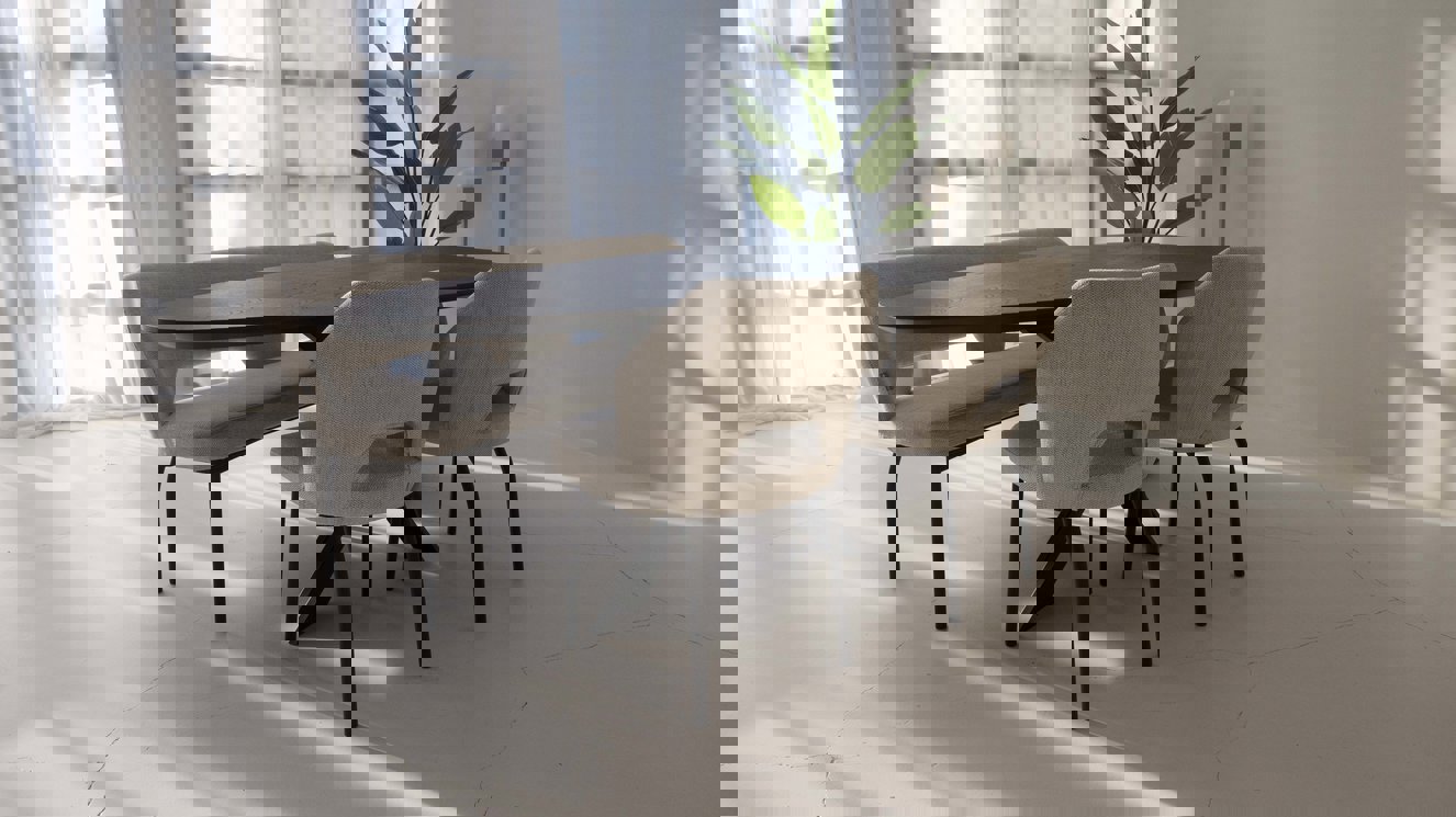 Milano Eettafel Kiezel Eiken