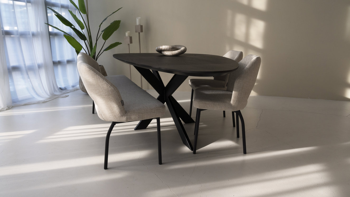 Milano Eettafel Kiezel Eiken