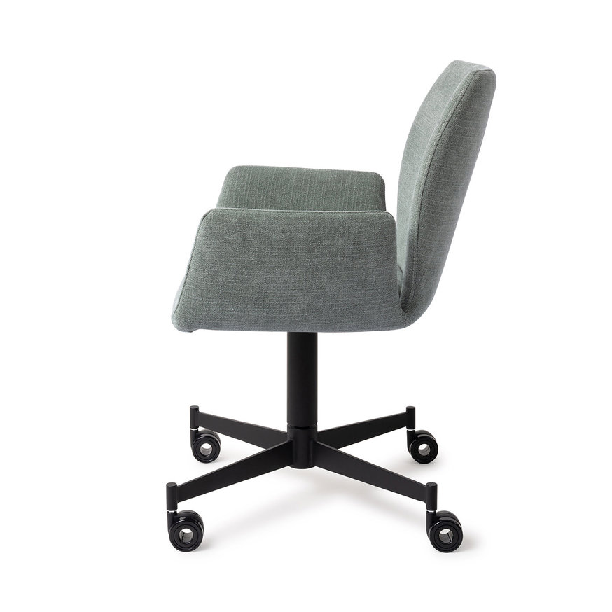 Misaki Breezy Blue Eetkamerstoel Caster Black