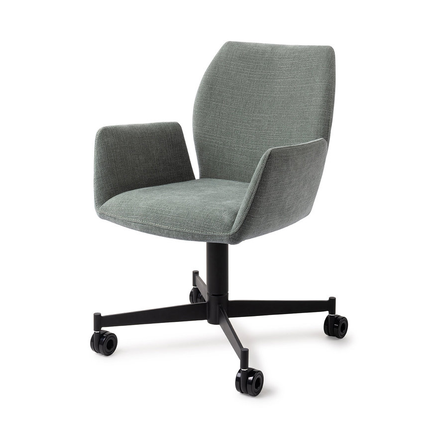 Misaki Breezy Blue Eetkamerstoel Caster Black