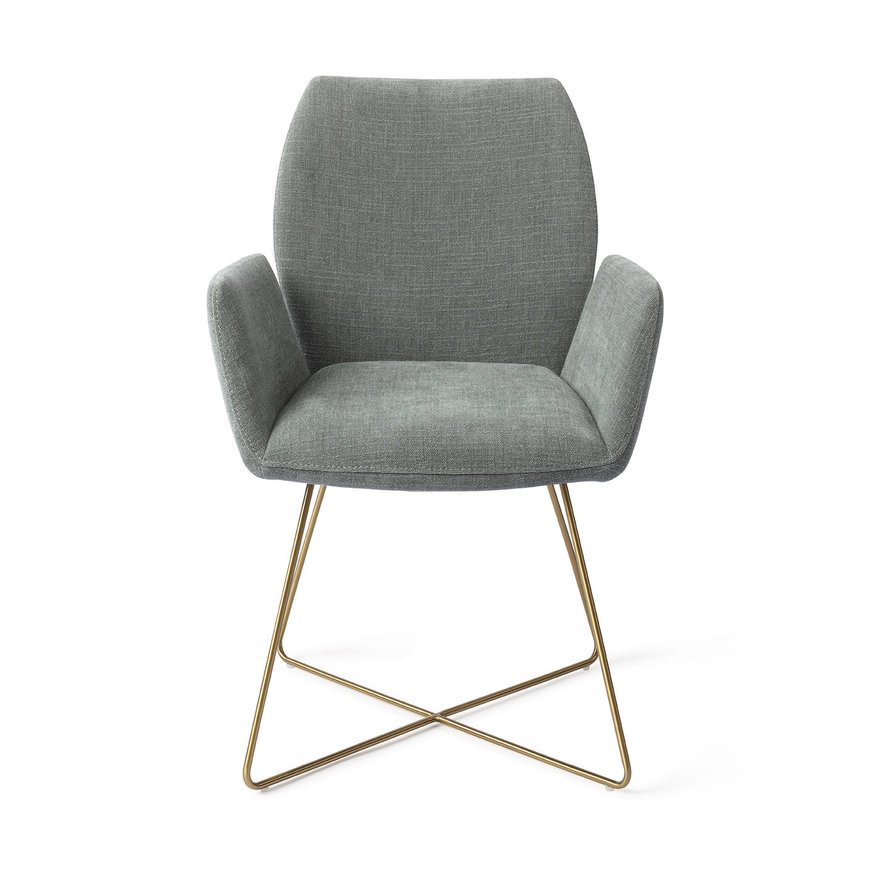 Misaki Breezy Blue Eetkamerstoel Cross Gold