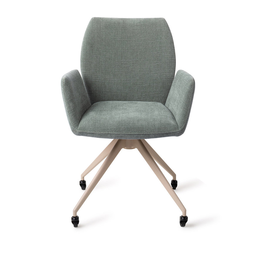 Misaki Breezy Blue Eetkamerstoel Glide Beige