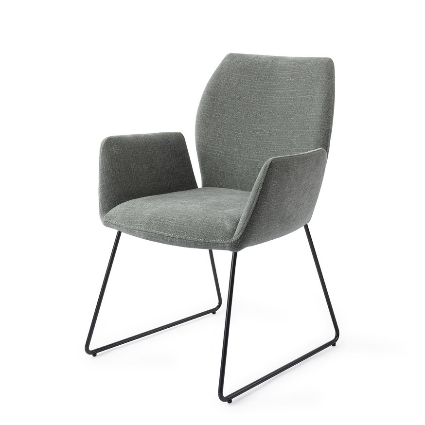 Misaki Breezy Blue Eetkamerstoel Slide Black