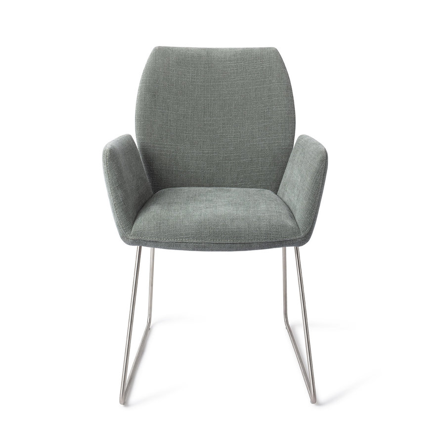 Misaki Breezy Blue Eetkamerstoel Slide Steel