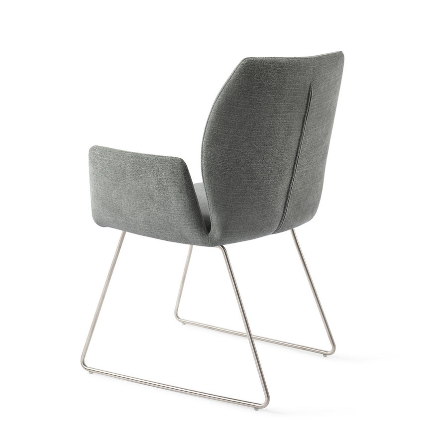 Misaki Breezy Blue Eetkamerstoel Slide Steel